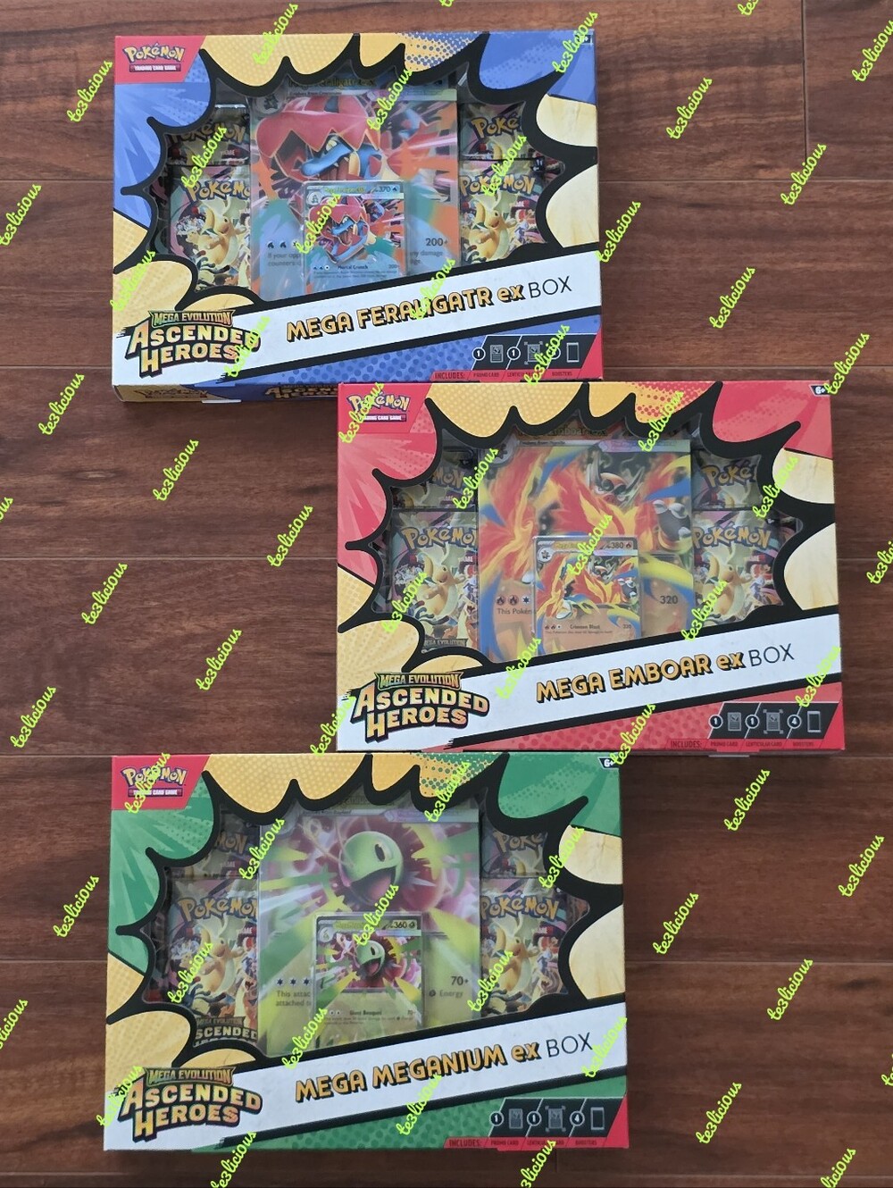 POKÉMON MEGA EVOLUTION ASCENDED HEROES MEGA EX COLLECTION BOXES SET OF 3